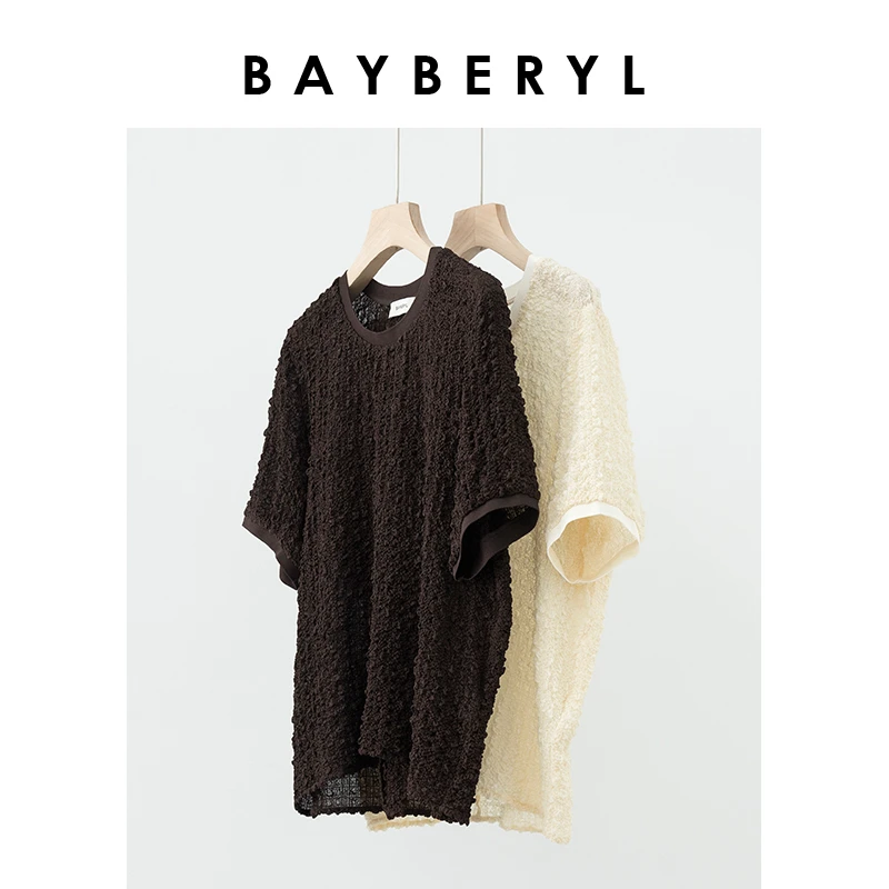 Z7-BAYBERYL老贝雪耳*短袖皱肌理百搭圆领薄衬衫NCY4A1004