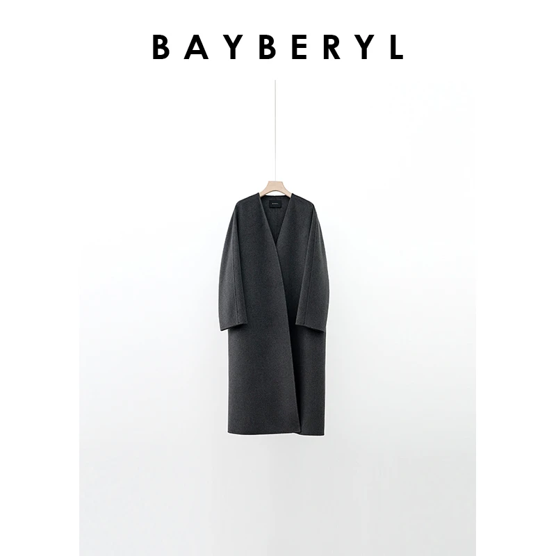 Z6-BAYBERYL老贝格雷大衣*baby绒及简灰通勤长毛呢外套MF4E0510