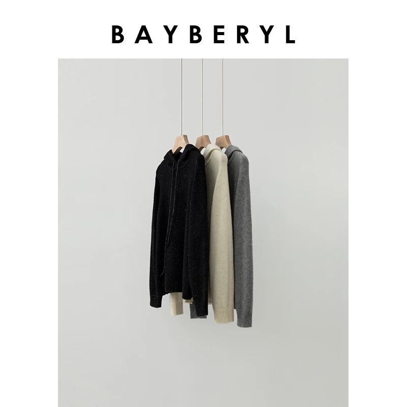 Z6-BAYBERYL老贝金银豆*插肩袖连帽经典柔百搭针织衫ZZS4J1503