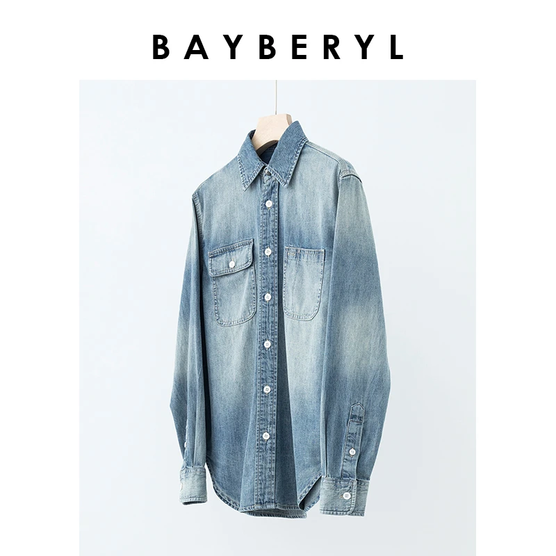 Z8-BAYBERYL老贝不对称渐变水洗单排扣牛仔衬衫NCY3L1506