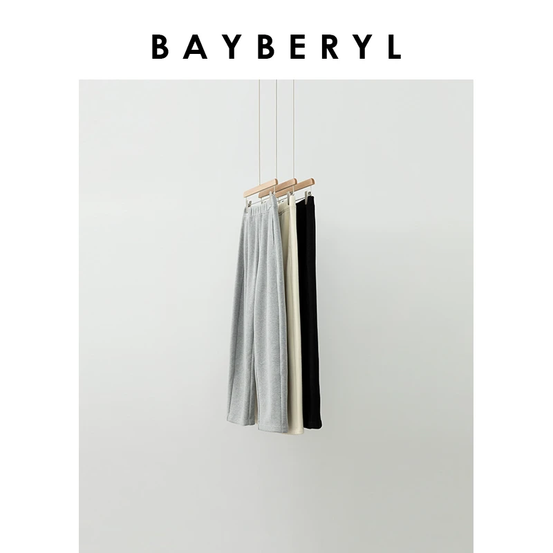 SPH-BAYBERYL老贝加绒年糕*斜纹百搭松紧腰厚冬休闲裤XXK4J1101