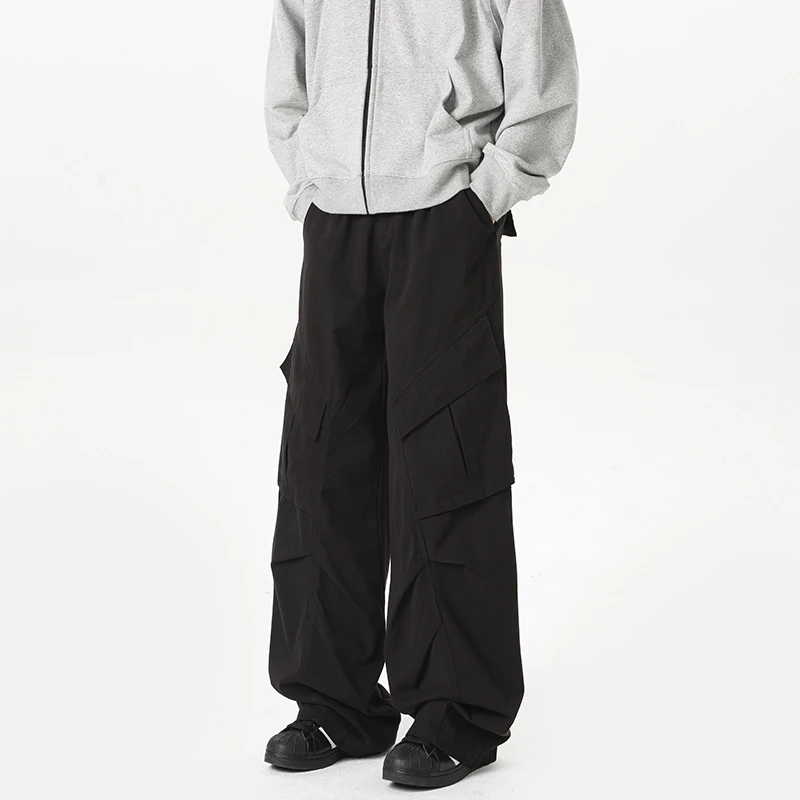 美式复古潮牌中性多口袋水洗工装裤男潮流宽松百搭休闲阔腿长裤