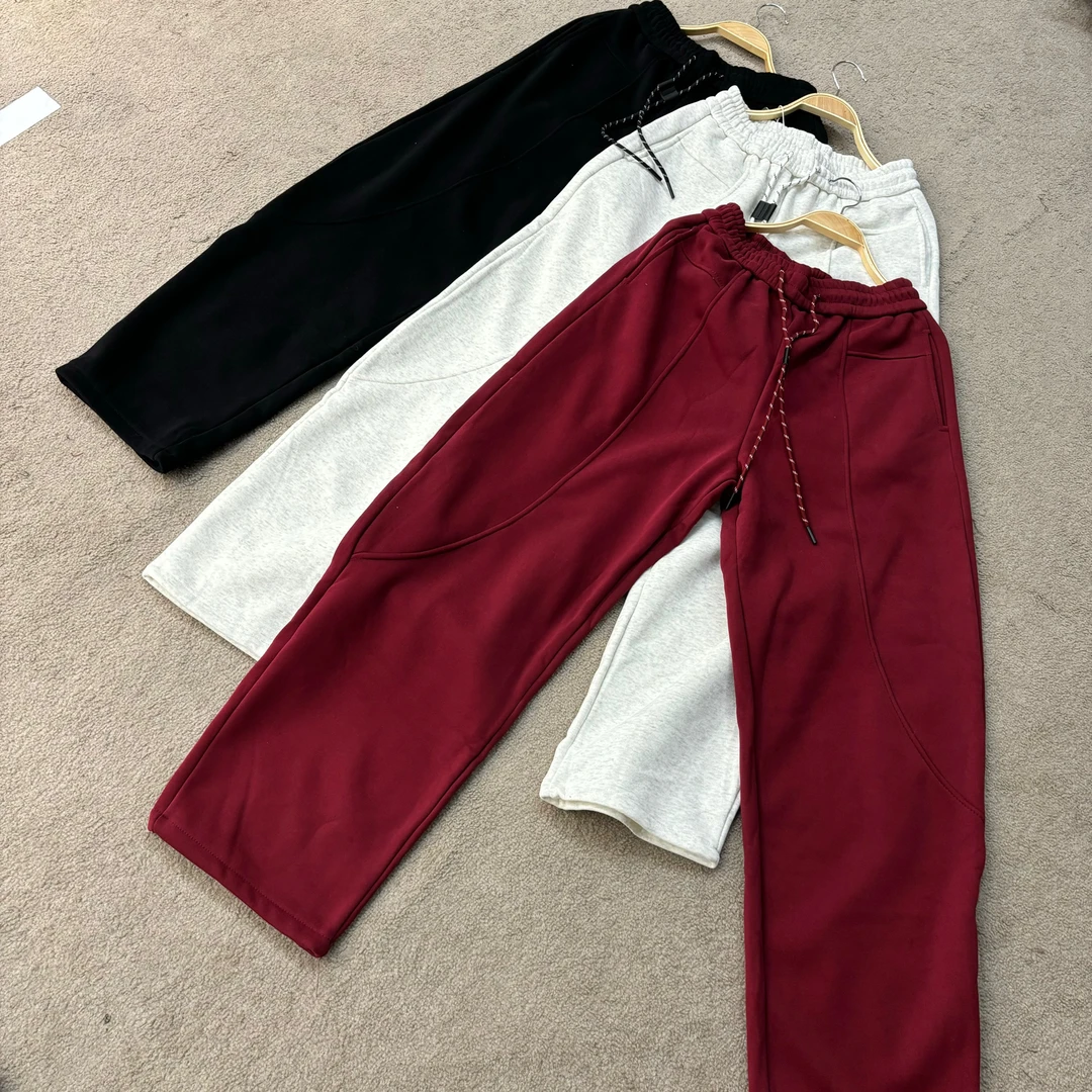 【冰冰一号店】9901#加绒高定阔腿直筒显高显瘦时尚弯刀裤