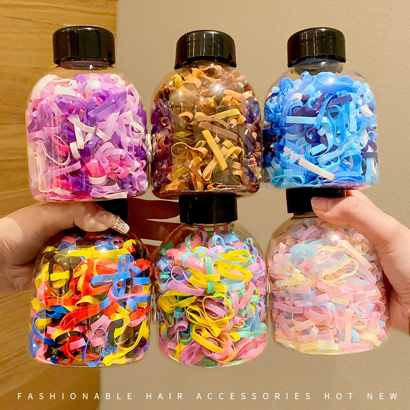 糖果色橡皮筋宝宝彩色扎头发绳高弹力加厚皮筋儿童不伤发发绳