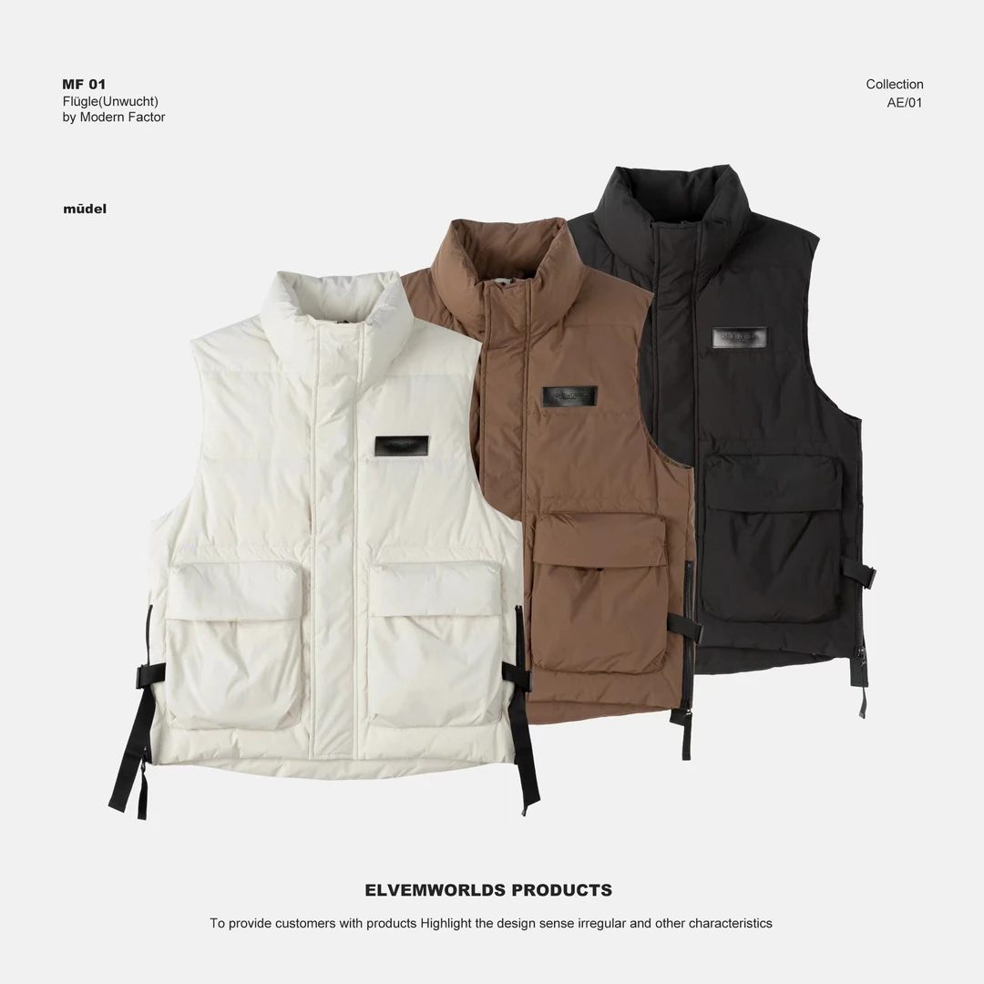 【清仓捡漏】23001 男士无袖羽绒服宽松休闲立领户外时尚羽绒马甲