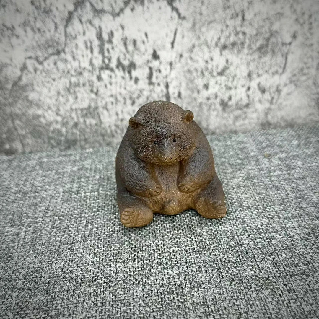 宜兴紫砂仿真熊茶宠可养摆件精品手工茶玩茶具配件可爱