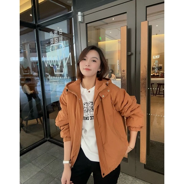 【城市假日】加棉加厚100%棉连帽抽绳休闲冲锋衣款棉服