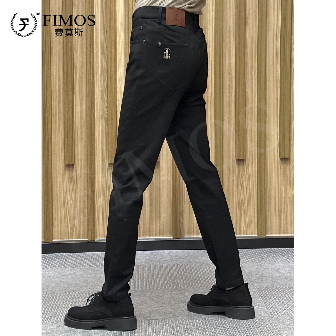 【秋季新品】Fimos男士纯色直筒牛仔长裤商务休闲简约百搭 YY147