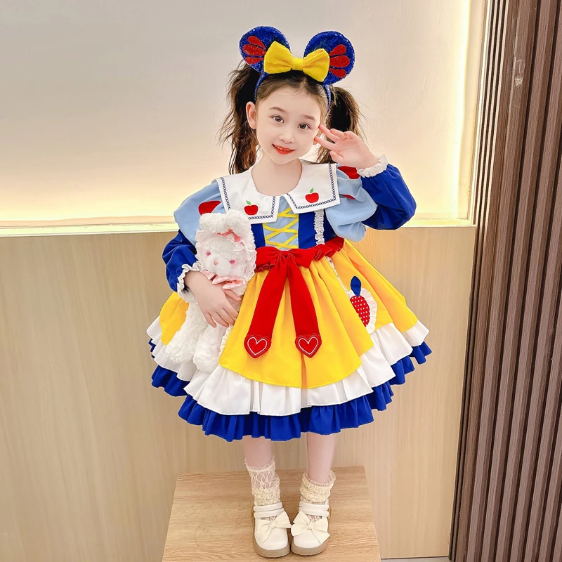 白雪公主裙女.童2024秋新款洋气儿.童生日连衣裙小女孩洛丽塔裙子