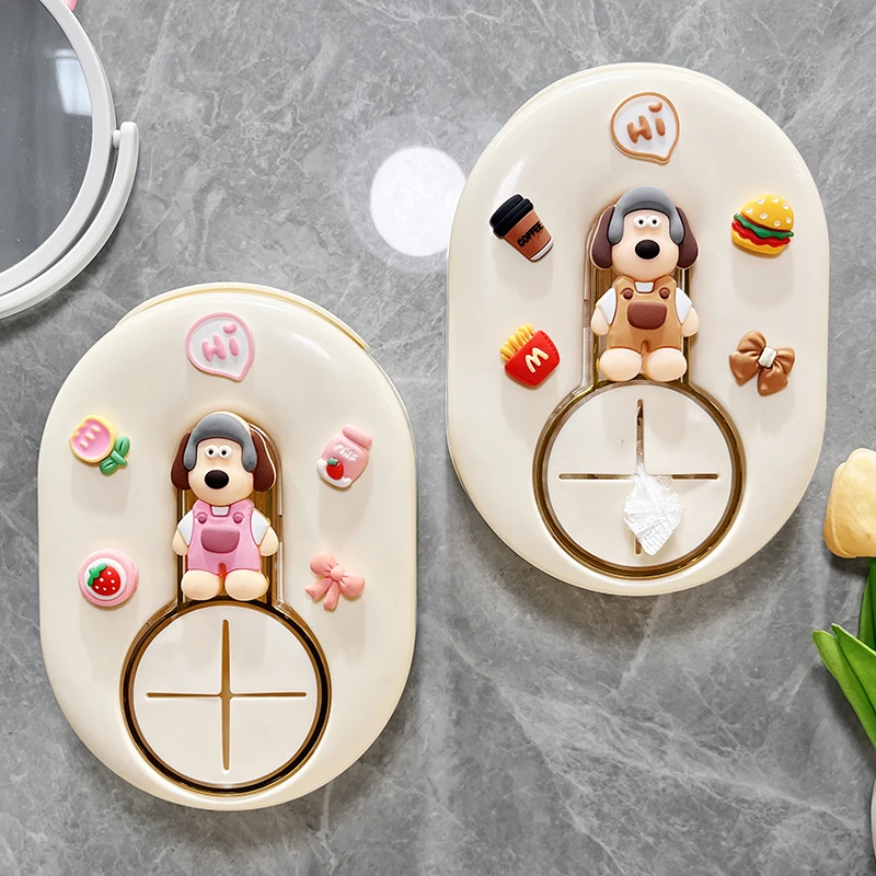 厨房保鲜膜套收纳盒冰箱置物架侧收纳神器可爱卡通一次性保鲜袋盒