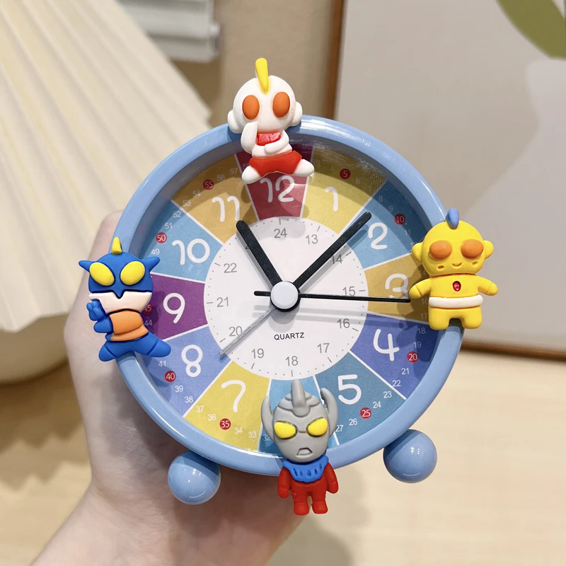 奥特曼卡通智能闹钟小学生专用起床神器儿童男孩强力叫醒摆台闹铃