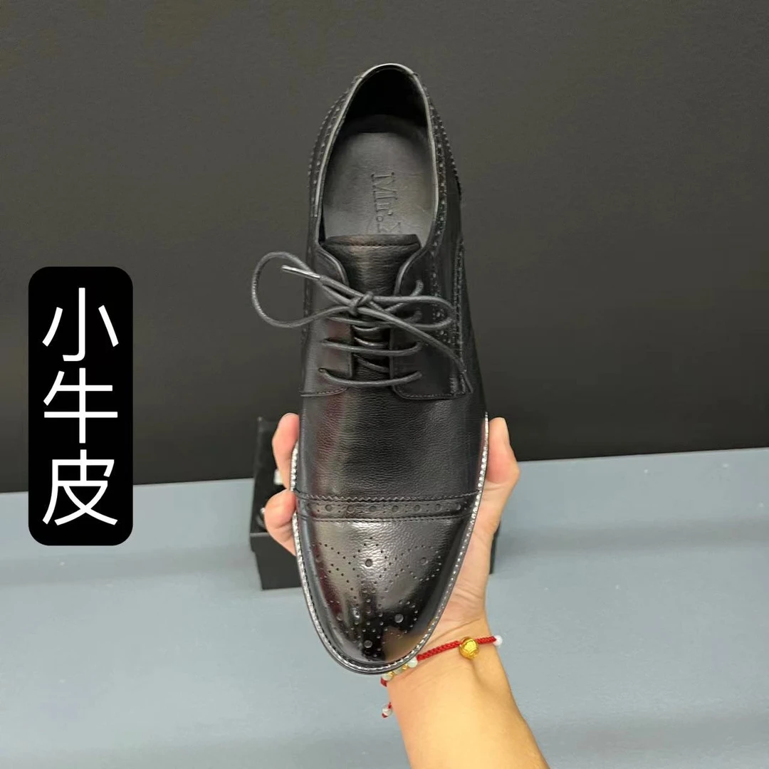 徐先生头层小牛皮布洛克打孔休闲皮鞋928正码正拍【杜恩】