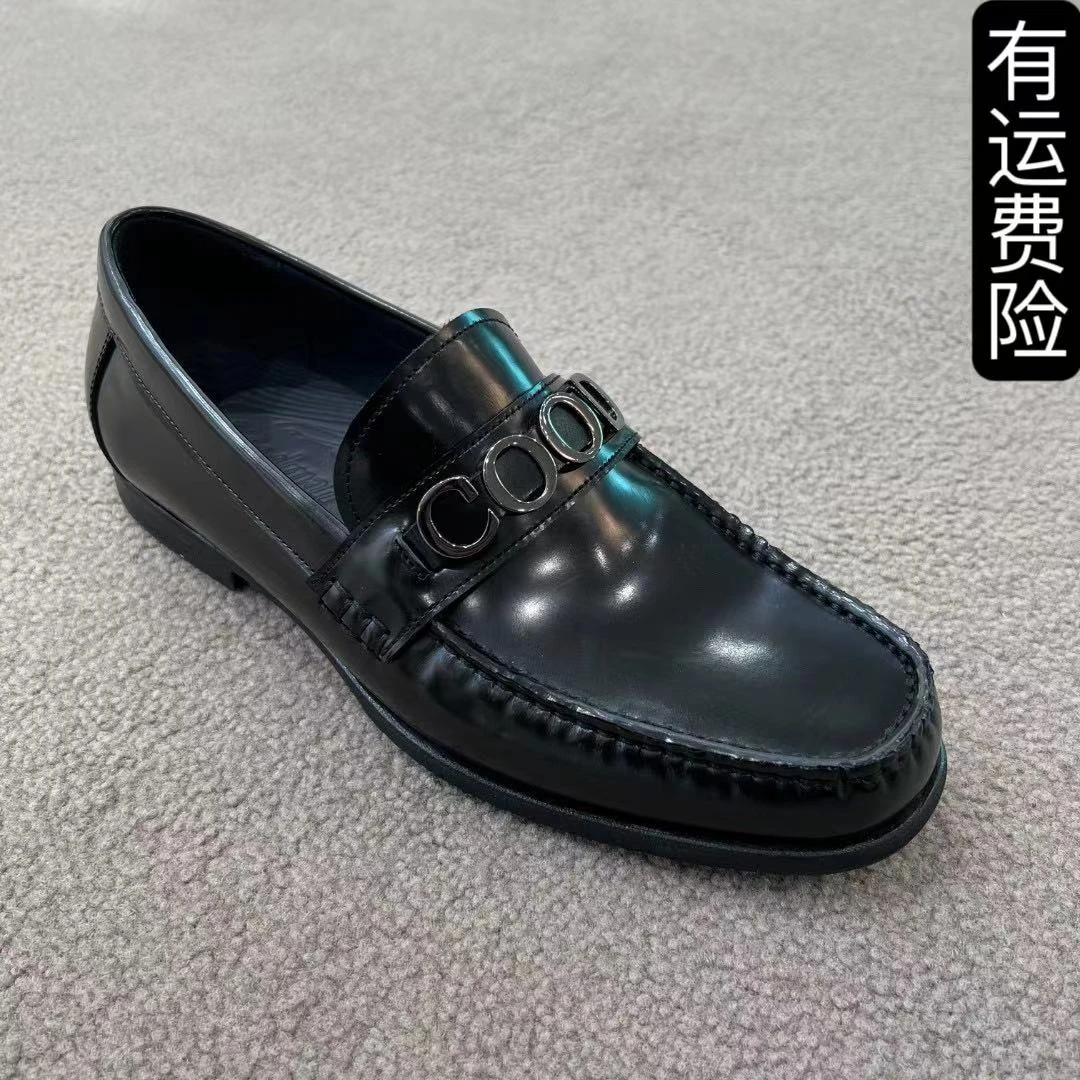 字母牛皮乐福鞋男时尚百搭春季新品皮鞋 231974【杜恩】