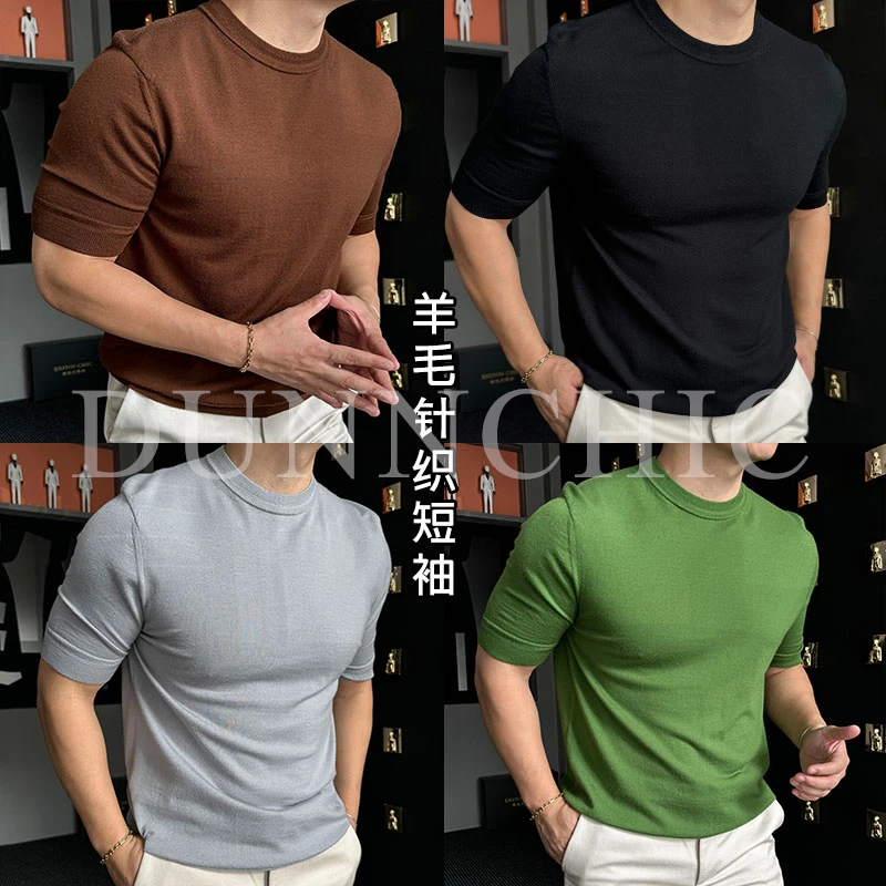 徐先生秋季16针110支“黄金羊毛”针织休闲短袖3016【杜恩】