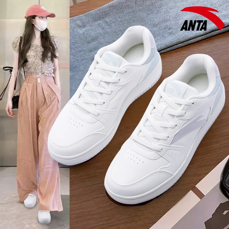 安踏板鞋经典百搭女鞋小零感厚底防滑运动休闲鞋子官方正品小白鞋