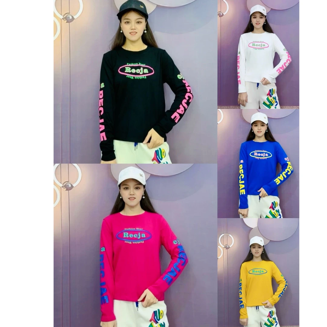 加薄绒秋冬款圆领长袖H.1050休闲0印花百搭时尚运动圆领打底