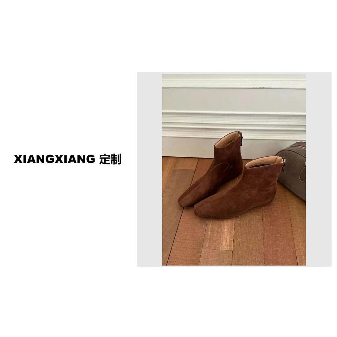 香香老板娘定制时尚拉链款靴头鞋927