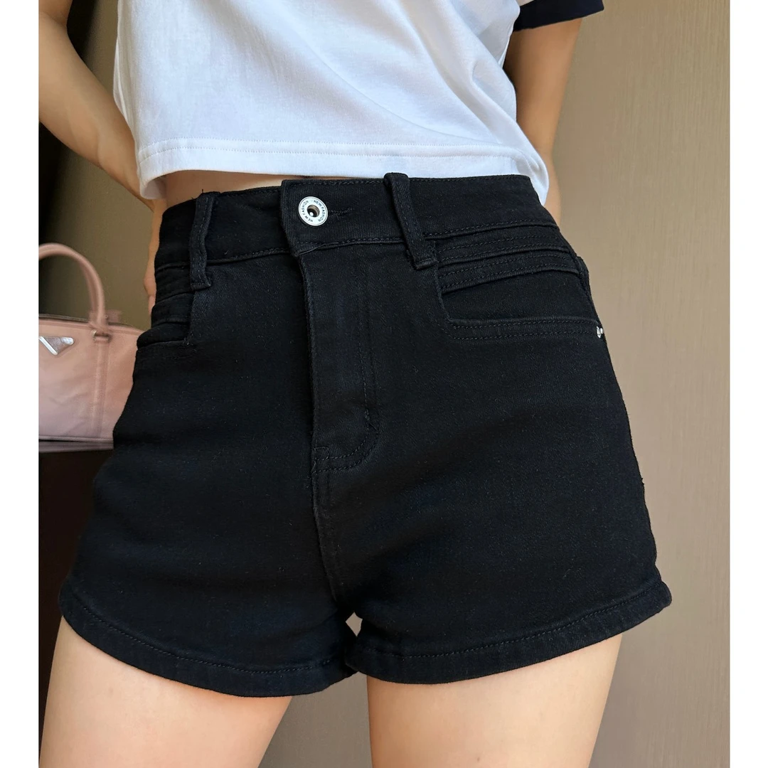 井迪儿【古卡】～夏季热辣韩版小个子修身高腰包臀显瘦牛仔短裤