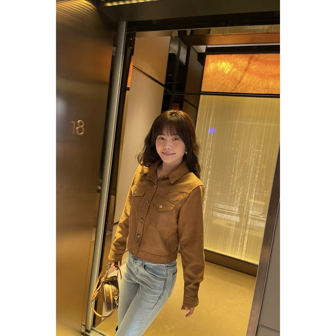 JINGDL【darling】潮牌短款美式仿牛皮绒磨砂感休闲夹克外套