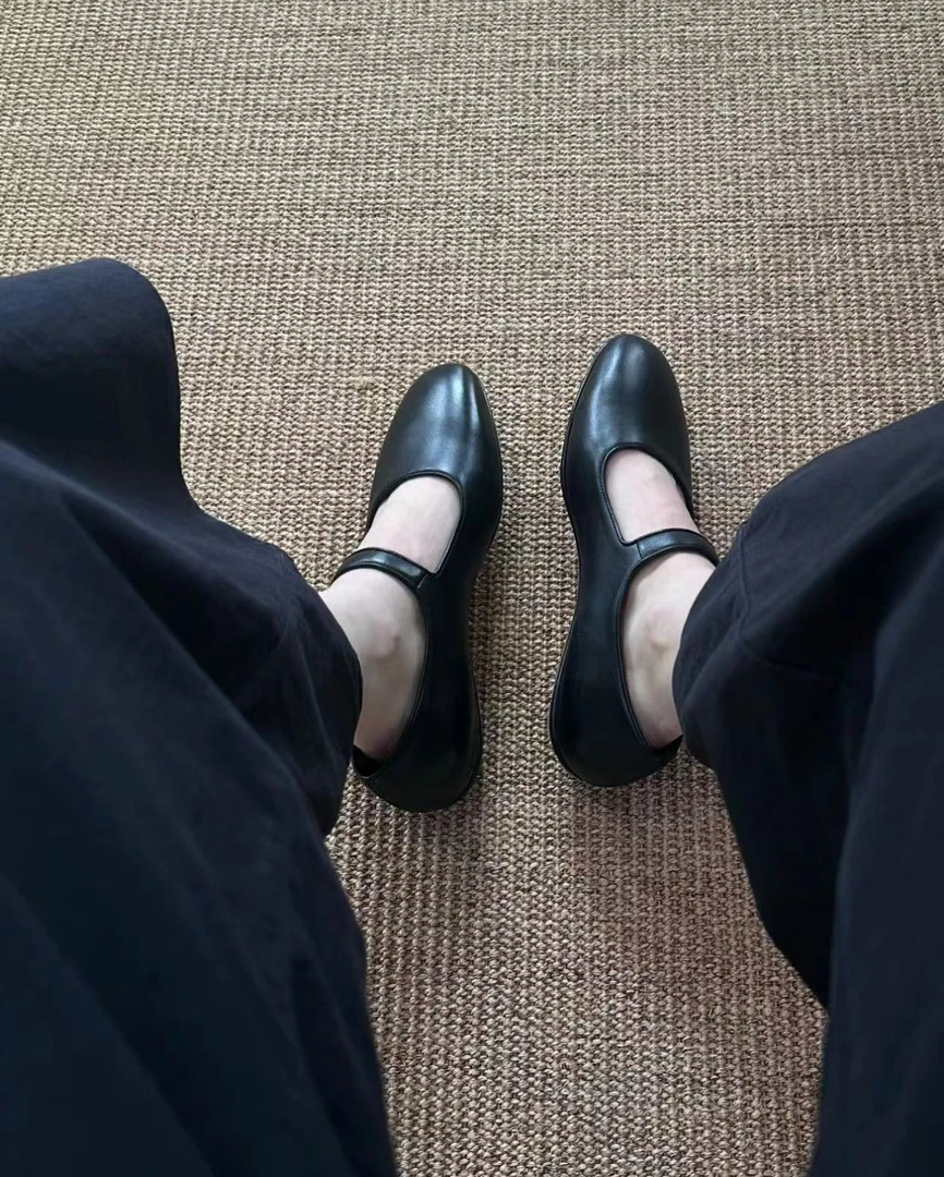 经典极简风玛丽珍单鞋女 一字带奶奶鞋 舒适休闲芭蕾单鞋