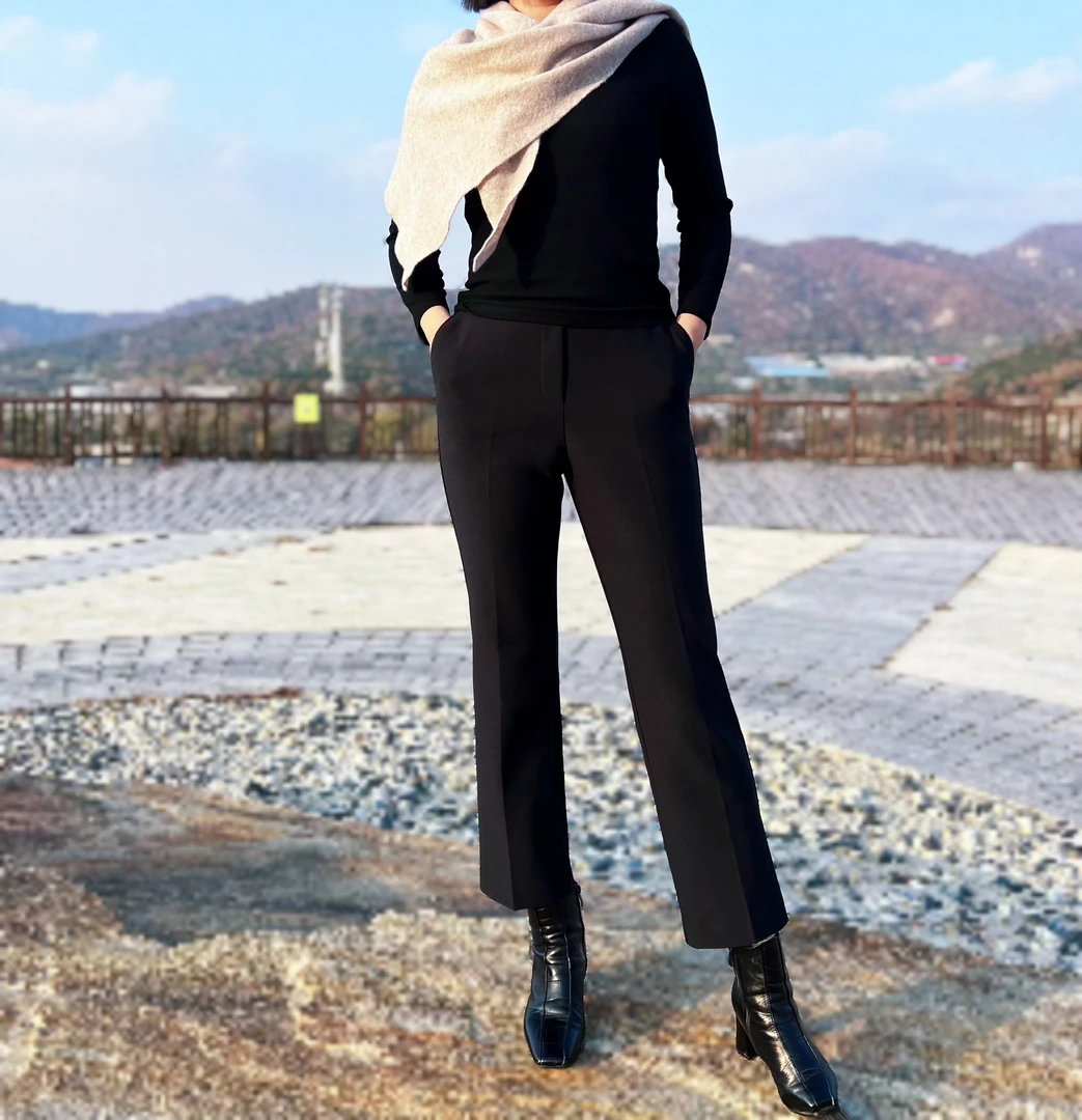 韩单ED家高货裤子女士西裤加厚磨毛高级感显瘦