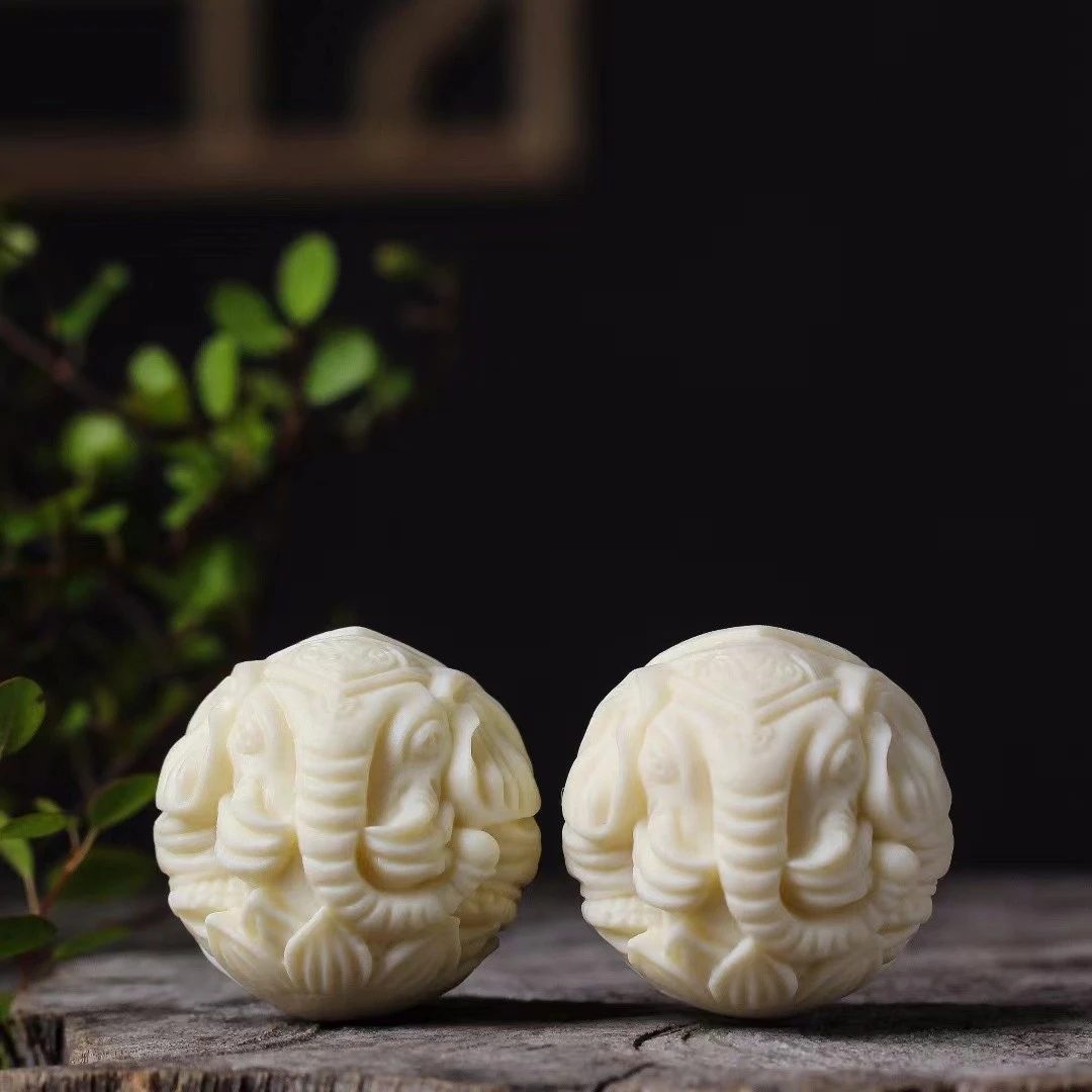 菩提果雕刻保健球福象貔貅手球手部按摩实心老人盘球手把件