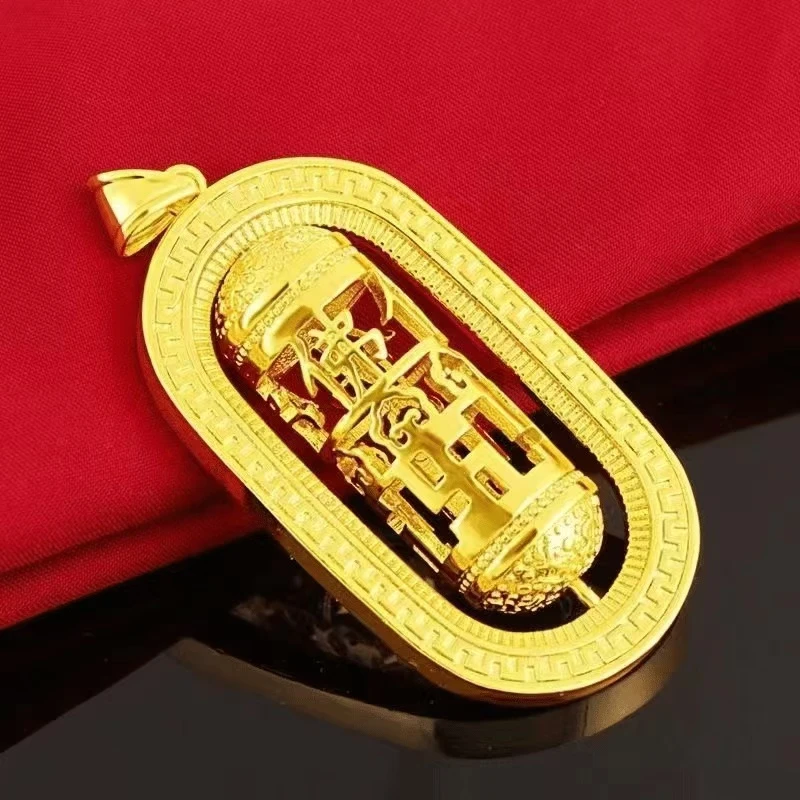 合金吊坠 精品镂空福字转经筒吊坠