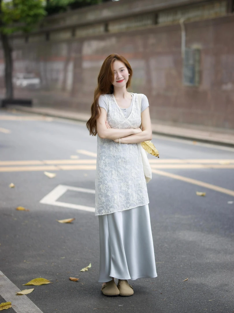 夏装搭配一整套韩系时尚舒适茶系冷淡风盐系松弛感穿搭套装女夏款