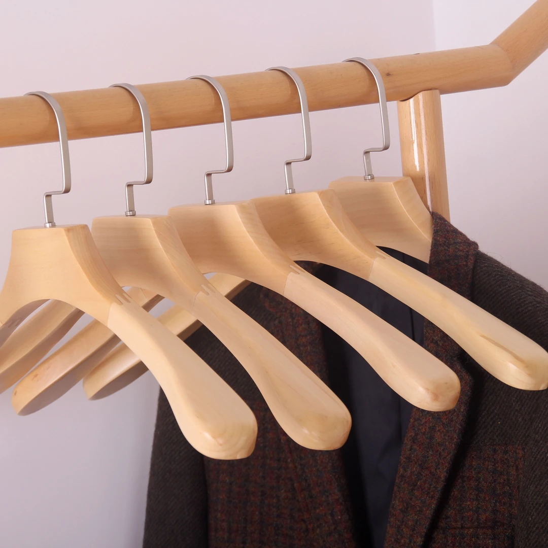 实木衣架服装店酒店专用款无痕衣服架超圆润肩垫家用更优木质