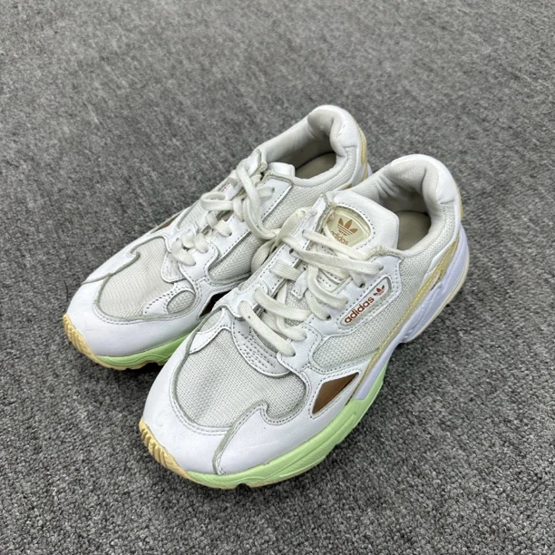 37码/内长230/二手正品 adidas阿迪达斯Falcon休闲鞋蓝绿/公价789