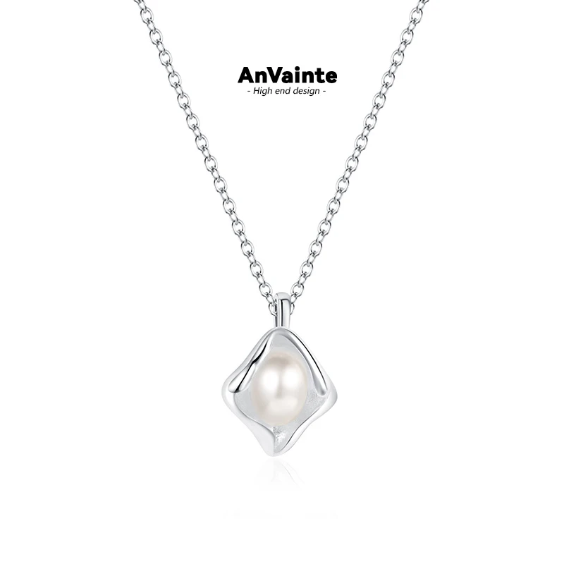 ANVAINTE 钛钢项链 精致仿珠项链女轻奢小众设计感锁骨链吊坠饰品