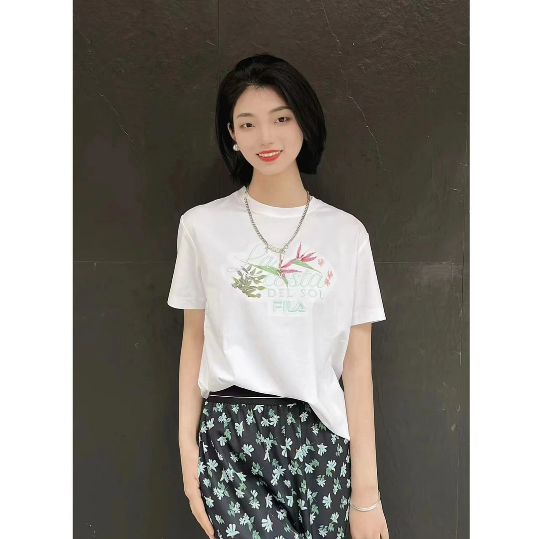 FILA斐乐夏季女款时尚潮流气质休闲百搭圆领运动T恤衫短袖