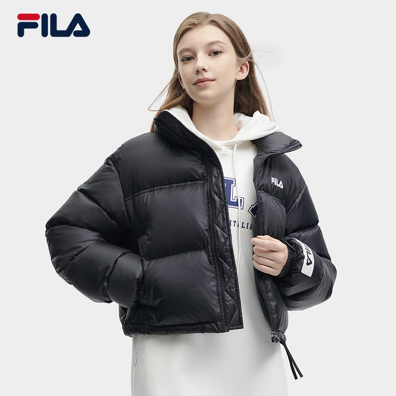 FILA斐乐官方女子羽绒服冬新保暖防风宽松短款面包服运动外套女