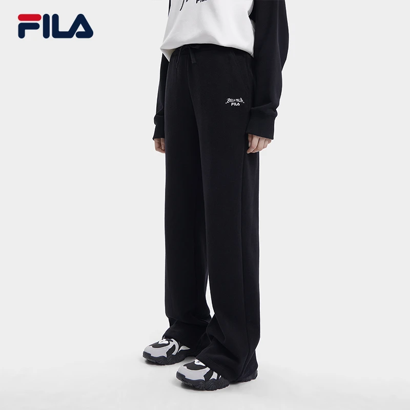 斐乐女针织长裤2023秋季新款休闲宽松阔腿裤女裤F11W339609F