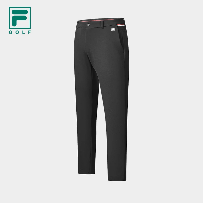 FILA 斐乐官方男士梭织长裤2023秋季款简约基础直口高尔夫运动裤
