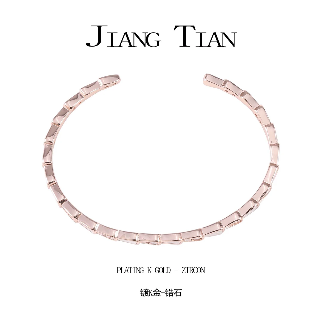 铜合金合成锆石手镯 时尚贝贝轻奢玫瑰金手镯  1907