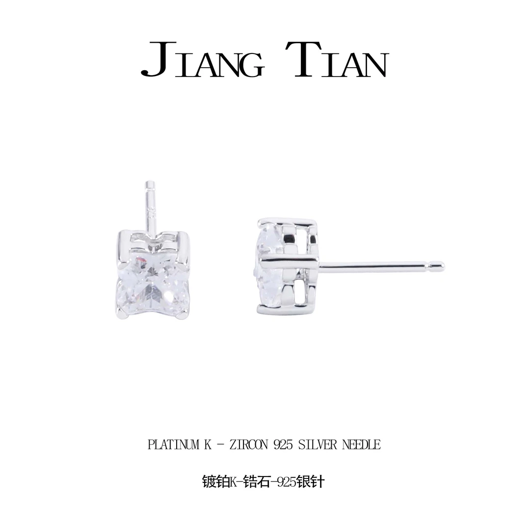 铜合金锆石耳饰 CNC精工 时尚【牛头】气质精致耳钉  E4213