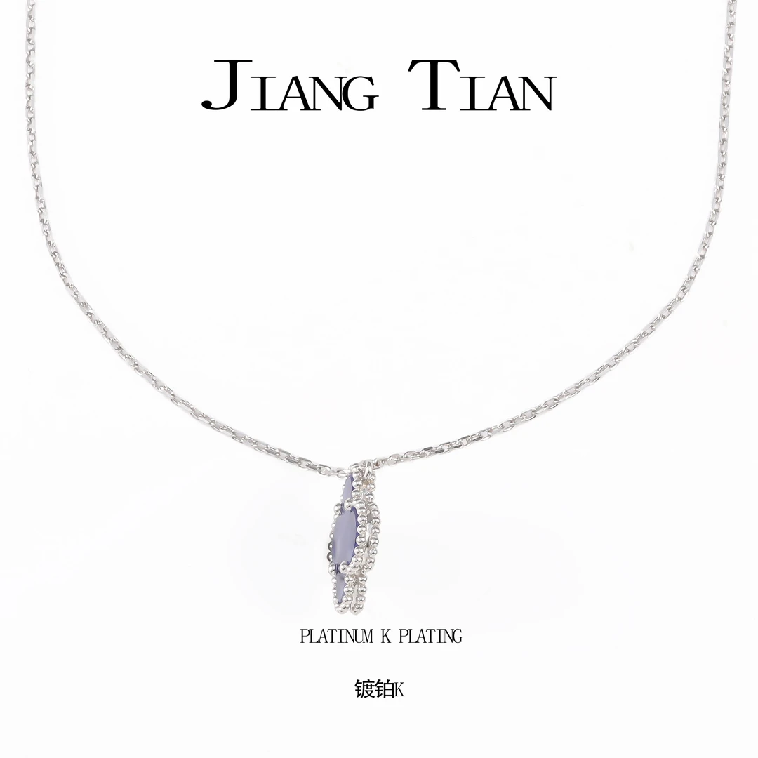 坠链均925银 CNC精工 单花项链  P1279