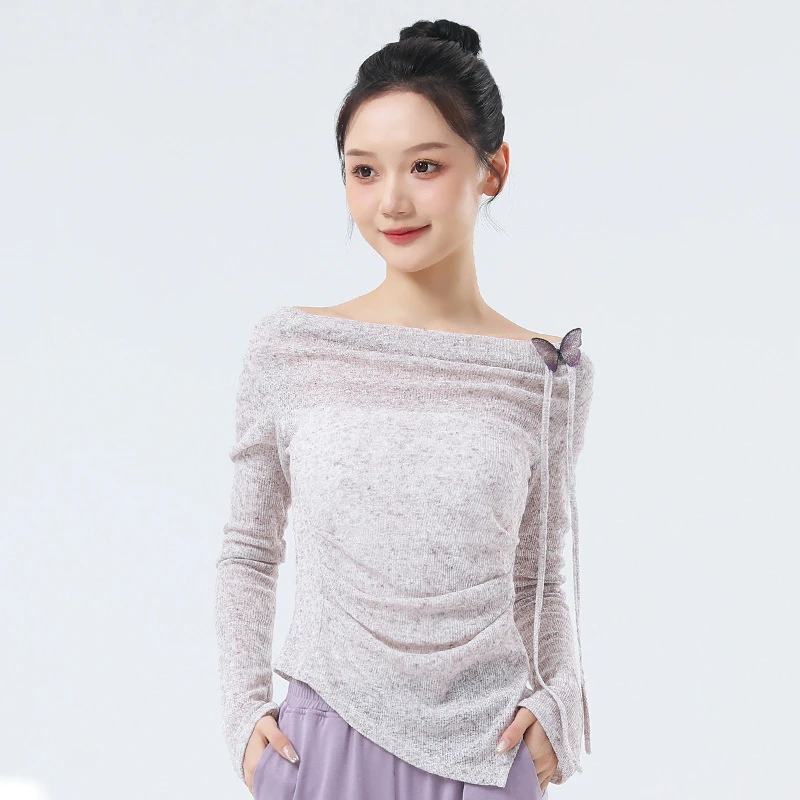 24023舞蹈服练功服女新款形体服成人日常训练修身身韵舞蹈上衣