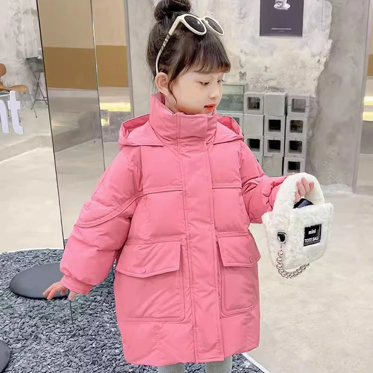 波司澄女童羽绒服秋冬款2023新款女宝宝加厚洋气冬季中长款儿童装