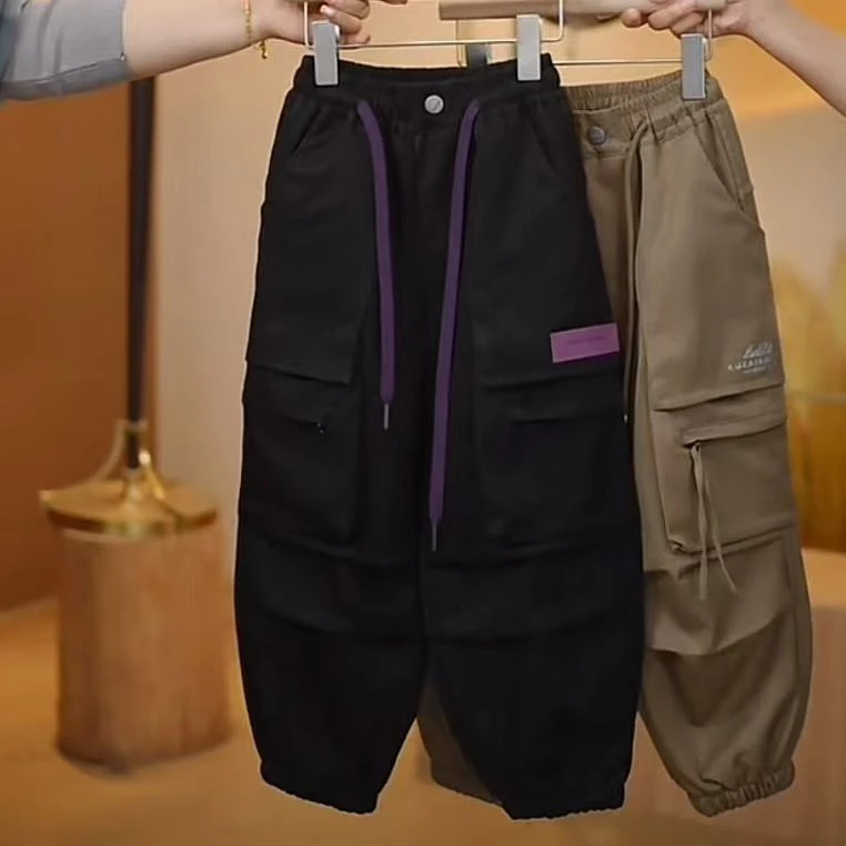 【定制新款】加绒裤中大童韩版男童时尚外套男女童加绒休闲裤YG6607