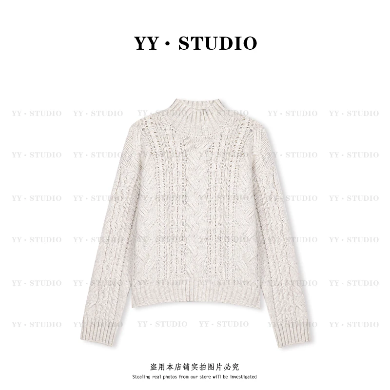 【YANYAN】秋冬新款纯色高领扭花毛衣长袖YY-7390