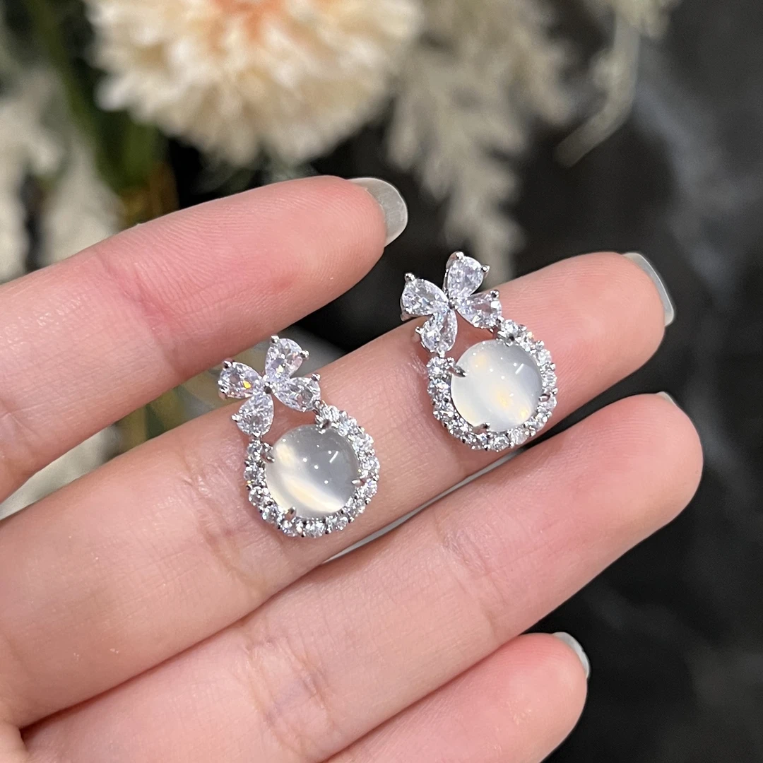 A282精致时尚百搭在玉髓逃公主耳环