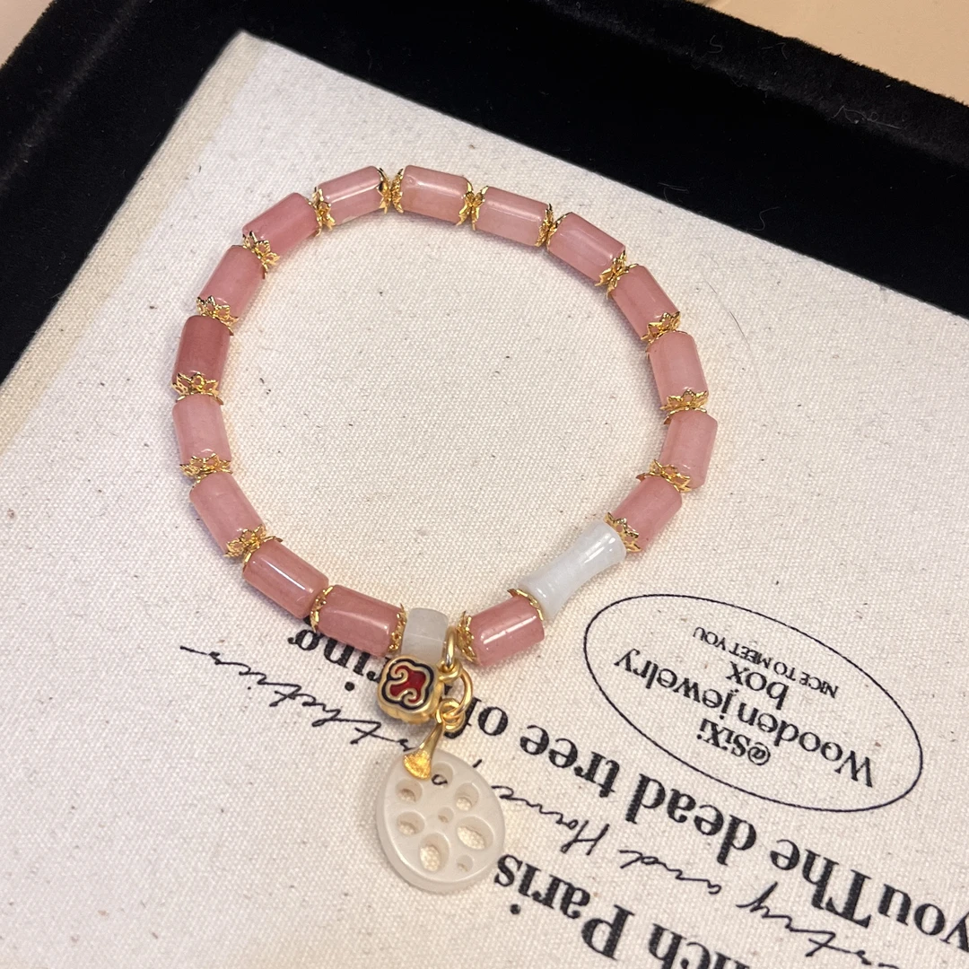 铜合金手链 A121新中式粉色时尚百搭手链