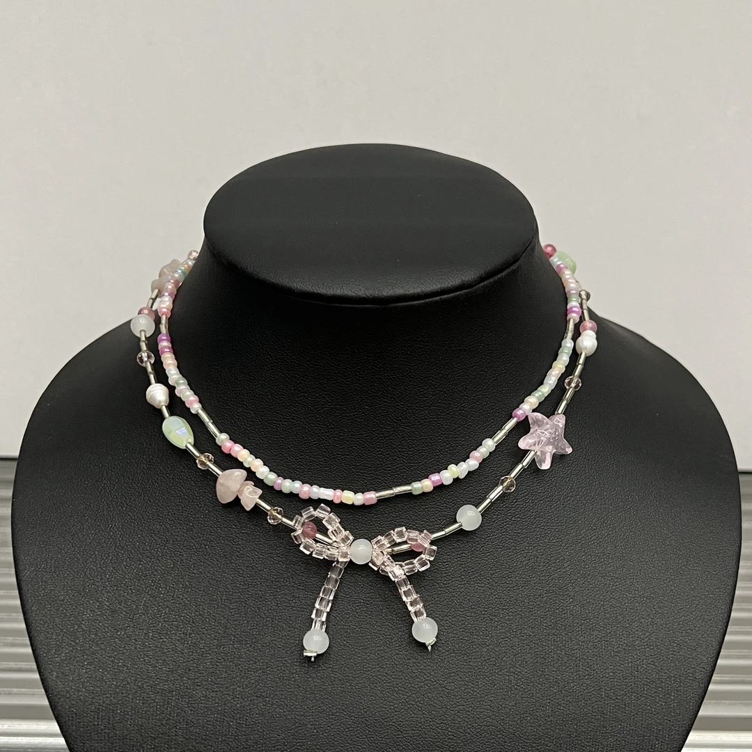 铜合金项链 B287百搭时尚气质轻奢彩色叠戴项链