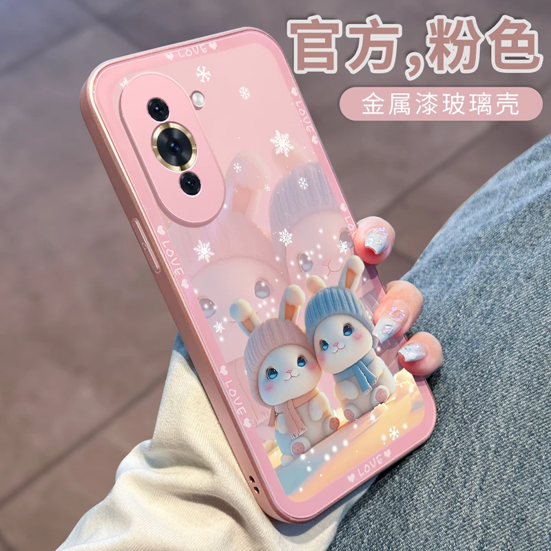 于适用华为nova10手机壳10Pro钢化8se玻璃7硅胶6情侣兔子5高级感