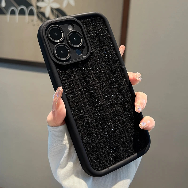 小香风适用苹果15手机壳iPhone13新款14promax硅胶毛绒针织高级感