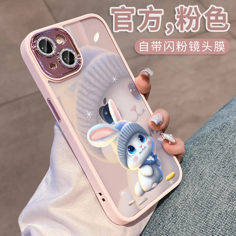 适用苹果16手机壳新款iphone14promax自带镜头膜15透明女款网红13