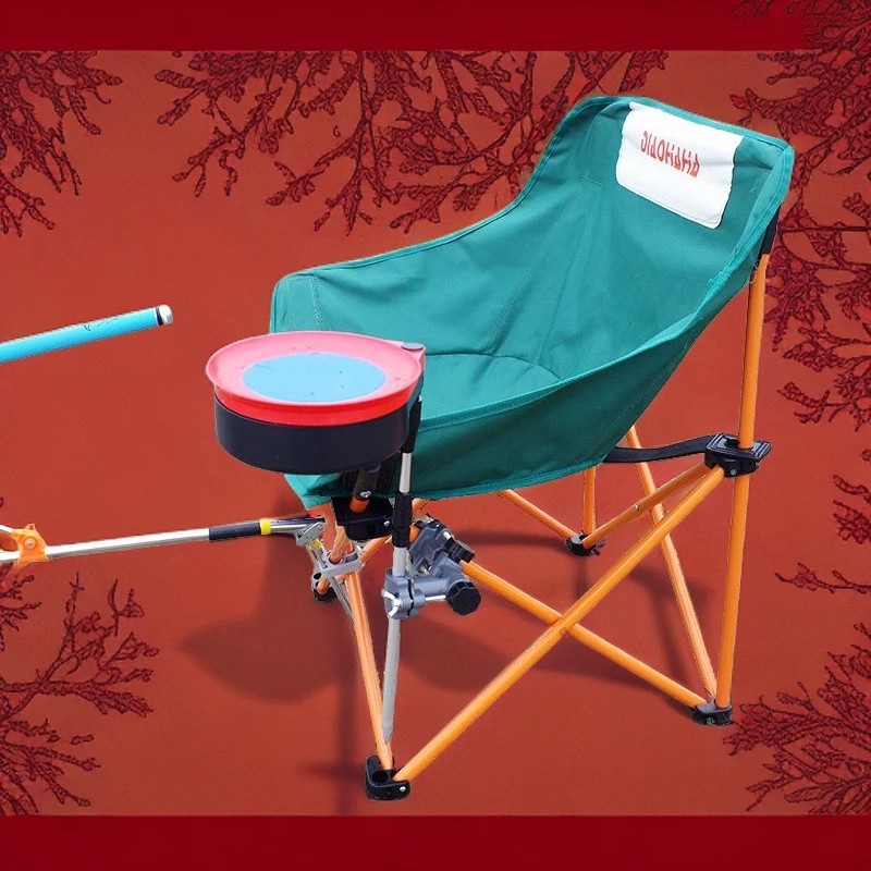 便携折叠台钓鱼椅户外多功能钓鱼凳子带炮台露营座椅野钓加厚靠背