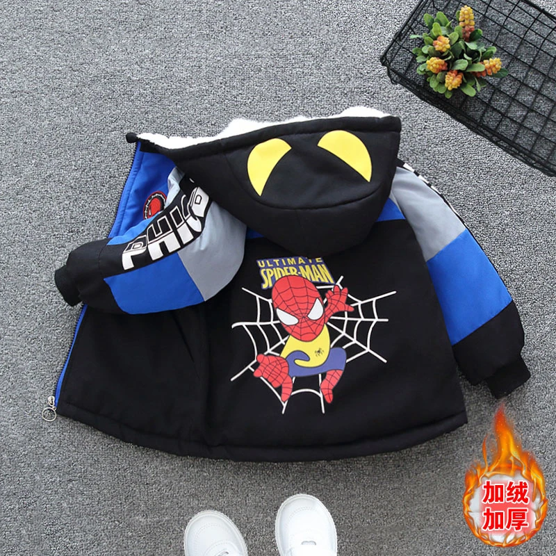 男童外套秋冬装2022新款棉服洋气加绒加厚棉衣大儿童冬款派克服潮